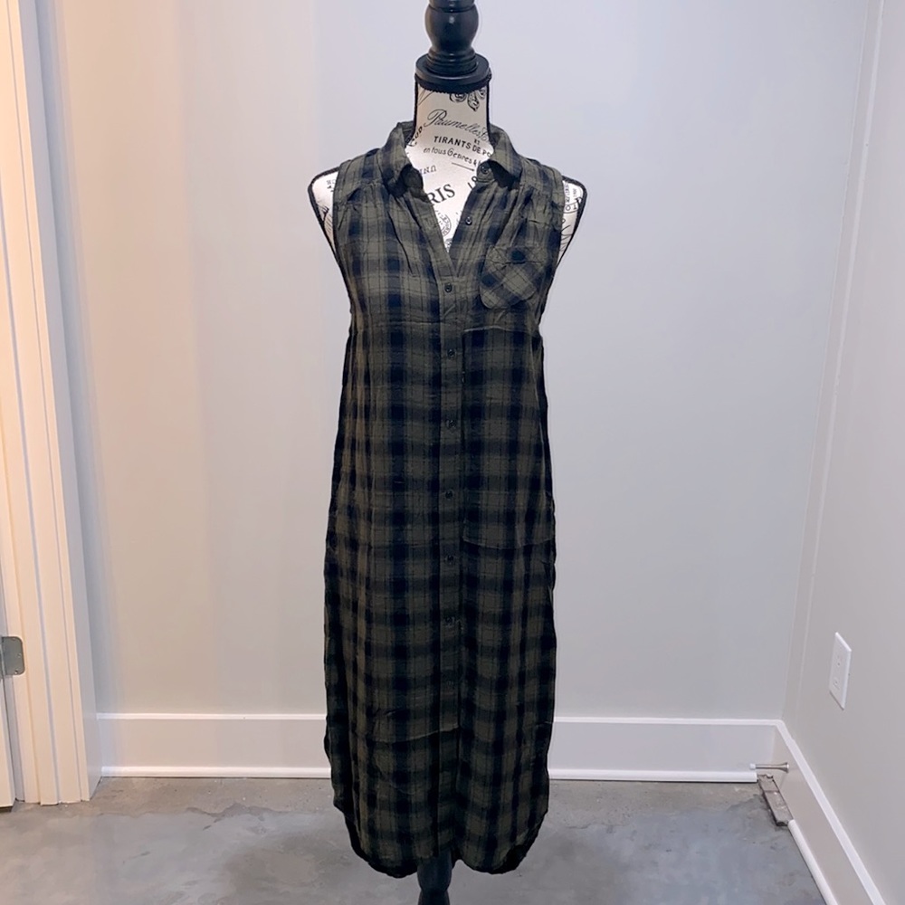 Mossimo high low flannel print maxi dress.